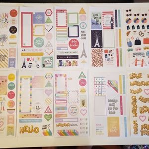 Happy Planner sticker sheets and discs.